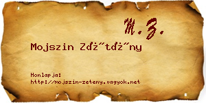 Mojszin Zétény névjegykártya